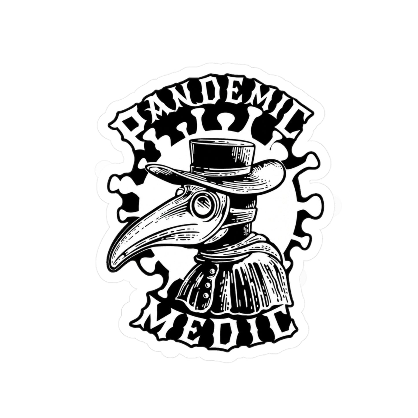 Pandemic Medic Kiss-Cut Vinyl Sticker — Plague Doctor Illustration Decal